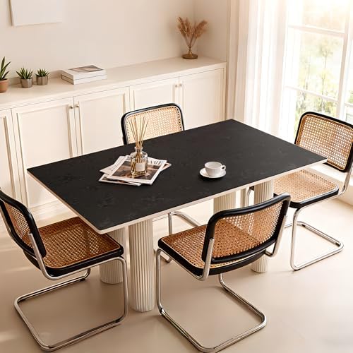 Floral Table Cover Protector Table Craft Mat, 42 x 60 Inch Upgraded 2.0mm Thick, Floral PVC Table Top Protector for Dining Room, Waterproof Black Desk Pad Mat, Easy to Wipe & Cut - Image 2