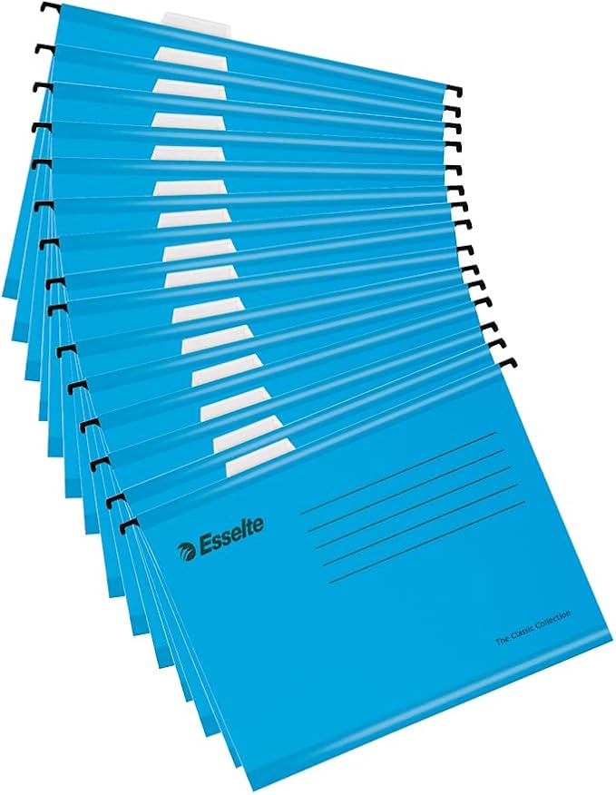 Esselte A4 Reinforced Filing Cabinet Suspension Files Pack of 15, Blue by Unknown