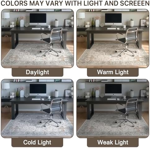 48"x72" Office Chair Mat for Hardwood Floor, Non-Slip Washable Taupe - Image 6