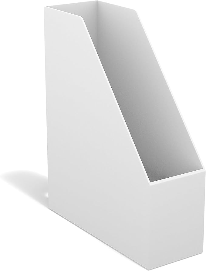 TRU RED Plastic Magazine File, White, 2‑Pack – Vertical Desktop Organizer for Magazines, Folders & Documents - Image 2