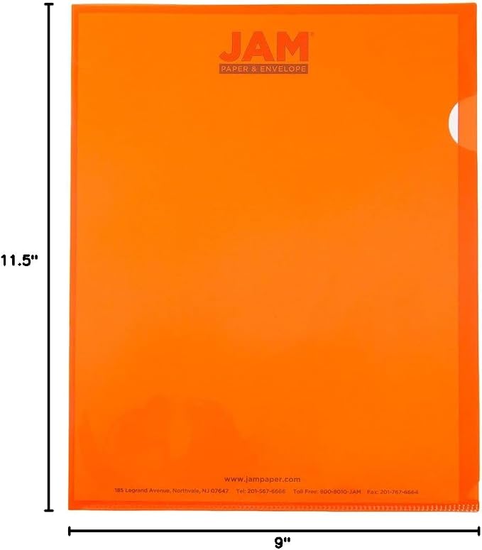 JAM PAPER Plastic Sleeves - Letter Size - 9 x 11 1/2 - Orange Project Pockets - 12 Page Protectors/Pack - Image 5