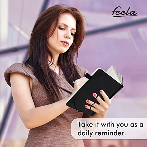 12 Pack Notebooks Journals Bulk with 12 Black Pens, Feela A5 Hardcover Notebook Classic Ruled Journal Set with Pen Holder for School Business Work Travel Writing, 120 GSM, 5.1”x8.3”, Black - Image 6