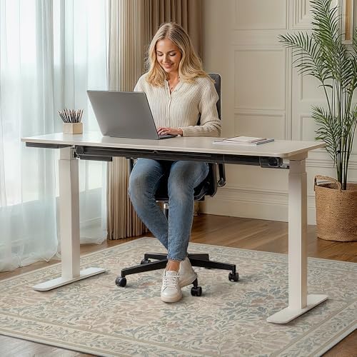 36"x48" Office Chair Mat for Hardwood Floor, Non-Slip Washable Beige Pink - Image 2
