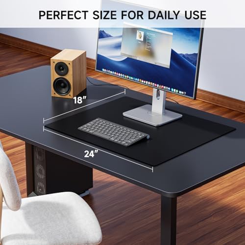 VASUHOME 24" x 18" Black Tempered Glass Desk Mat - Multi-Functional Desk Pad for Keyboard and Monitor Protection, Dry Erase Surface, Ideal Table Top Protector for Home & Office - Image 4