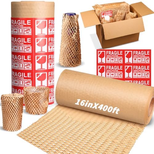 Oleitodh 16" x 400' Honeycomb Packing Paper, Eco-Friendly Bubble Wrap by Oleitodh