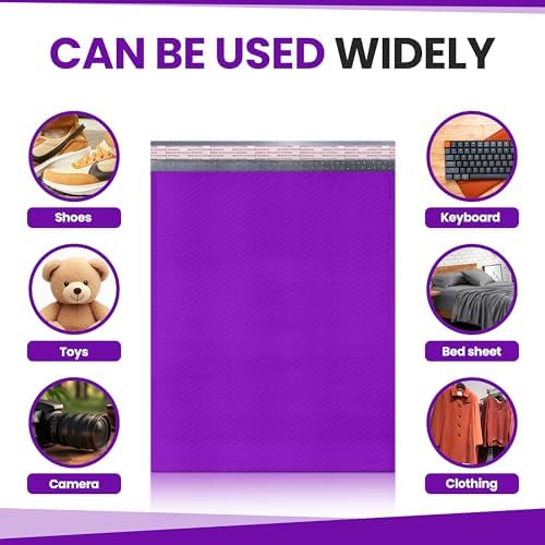 Purple Bubble Mailers 14.25x20, Self Seal Poly Padded Envelopes #7, 15 Pack - Image 4