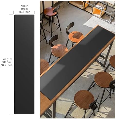 Cacoy 78.7 x 15.7 Inch Extra Long PU Leather Desk Pad Blotter Protector, XXL Large Gaming Computer Mouse Pad, Waterproof Leather Desk Matt for Desktop, Office Writing Pad (Black) - Image 2