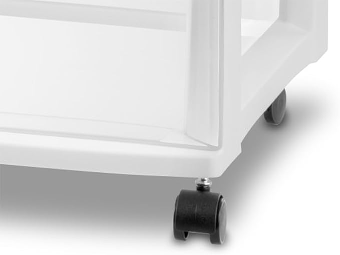 Sterilite 4-Pack 3-Drawer Cart, Plastic Storage Organizer Drawers with Wheels, White - Rolling Multipurpose Bins for Dresser, Closet, Cabinet, Bedroom, Bathroom, and Office Organization - Image 7