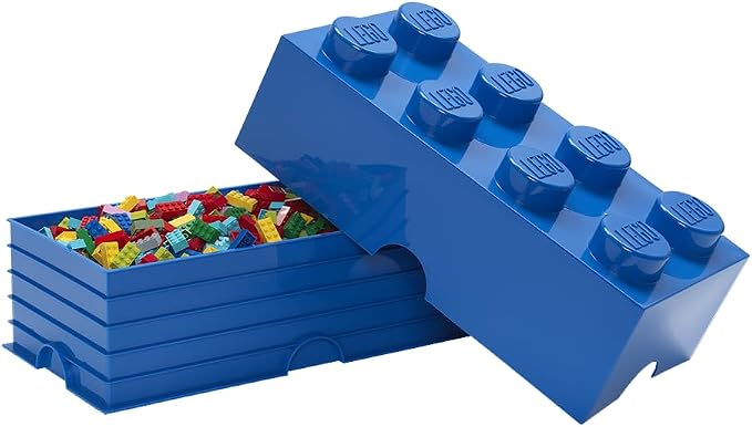 LEGO Storage Brick 8 12.1 L Storage Box with Lid Blue | Large 8-Stud Desk Organizer and Nursery Bin, Durable Classroom Container Compatible with Room Copenhagen Brick Drawers - Image 2