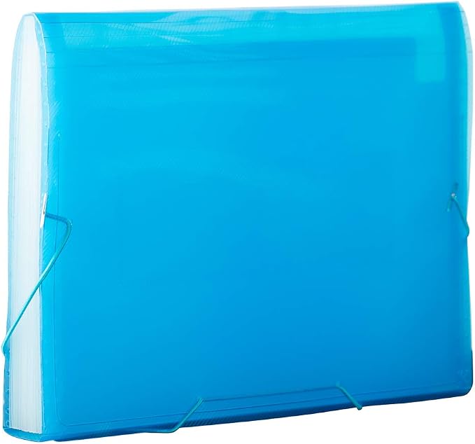JAM PAPER Accordion Folders - 13 Pocket Plastic Expanding File - Letter Size - 9 x 13 - Blue Grid - 2/Pack - Image 4