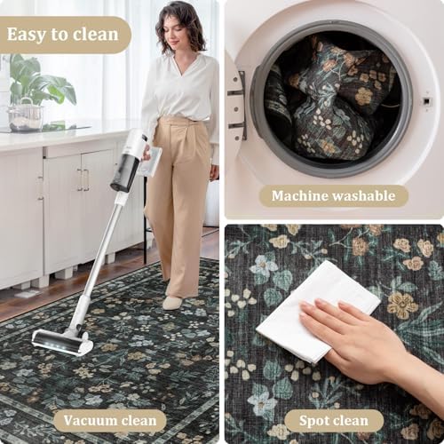 chakme Office Chair Mat for Hardwood Floor, 48"x36" Easy Glide Computer Desk Mat Protector for Rolling Chair Under Desk Rug Nonslip Backing, Machine Wash, (Floral) - Image 6