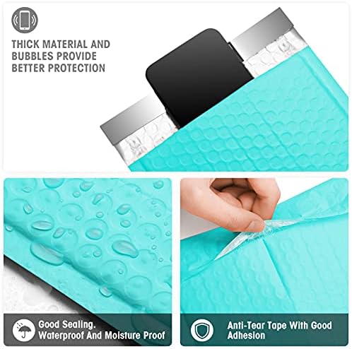 Metronic Bubble Mailer 6x10 Inch 25 Pack Teal Padded Envelopes Cushioning - Image 3