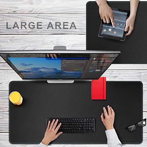 CENNBIE Leather Desk mat Protecter 47.2X19.6in Super Large(Black) - Image 6
