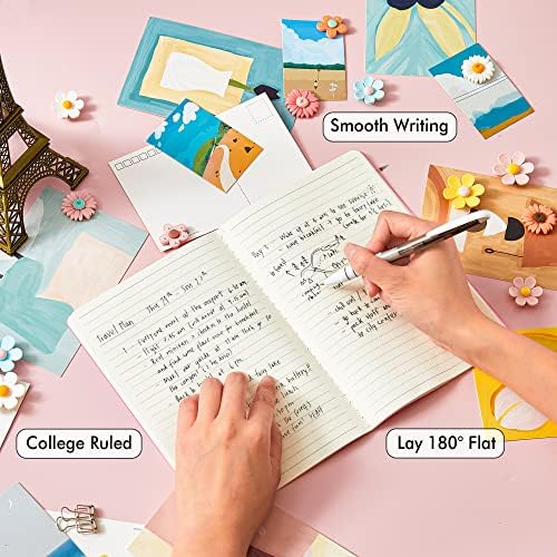 feela 36 Pack Soft Cover Journal Bulk, Lined Blank Travel Journal for Women Men Writing, Notebooks College Ruled for Work, Note Taking Notebook School Business Supplies, 8.2” x 5.5”, A5, Pink - Image 3