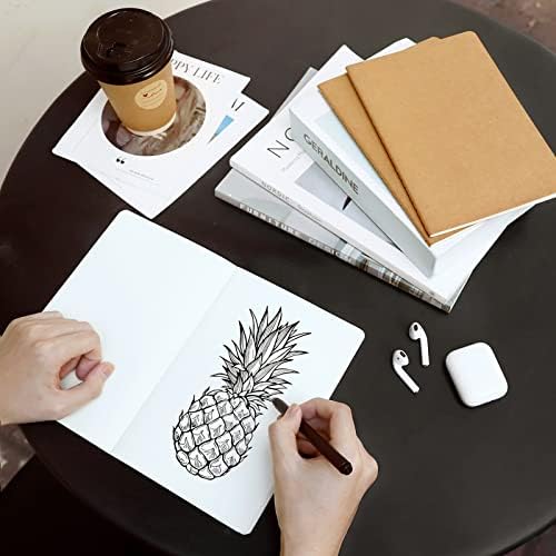 EUSOAR Blank Notebooks, 24pcs A5 5.5"x8.3" 60 Pages Soft Cover Kraft Subject Journal Notebooks, Writing Note Pads Business Composition,for School Office College Work Note Taking Diary - Image 6