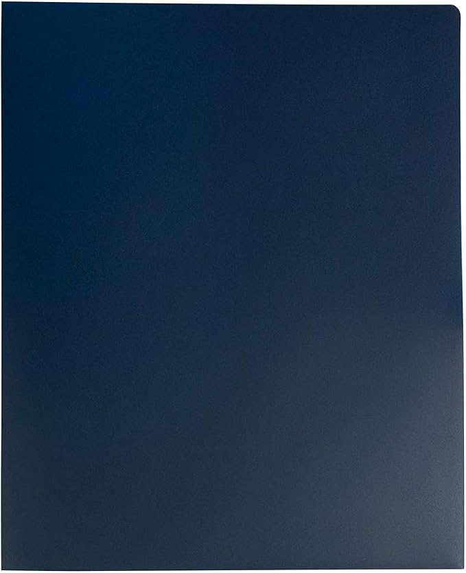 JAM PAPER Heavy Duty Plastic 2 Pocket Extra Tough School Folders - Navy Blue - 6/Pack - Image 6