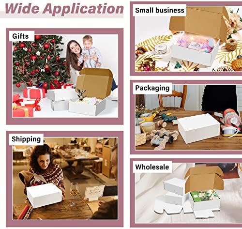 BoShahai 30 Pack 9x6x4 Inches White Corrugated Cardboard Shipping Boxes - Image 5