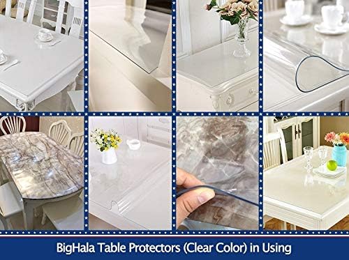 Clear Table Protector Wood Furniture Clear Plastic Tablecloths Wipeable Protective Desk Cover PVC Vinyl Dining Tabletop Protection Pad Mat Easy Clean Heat Water Resistant Table Mats 42 x 86 Inch - Image 6