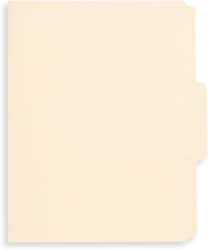Blue Summit Supplies 50 Manila Fastener File Folders, Letter, 2 Prong | Durable 11pt manila paper, letter size, 1/3 cut reinforced tabs, bonded 2 prong fasteners, medical and office files - Image 4