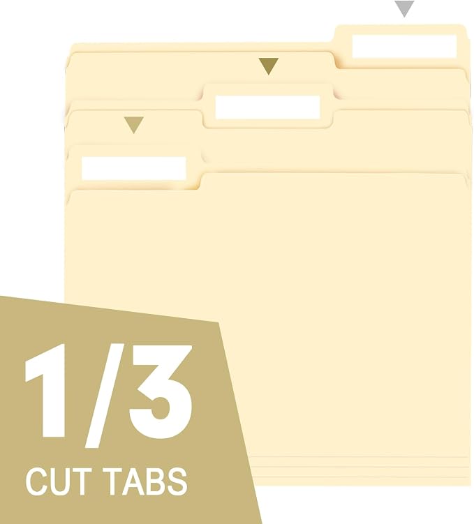 File Folder, RAZCC 250 Pack 1/3 Cut Tab File Folders Letter Size, Manila Folders, Folders with Tab, Great for Organizing and Easy File Storage - Image 4