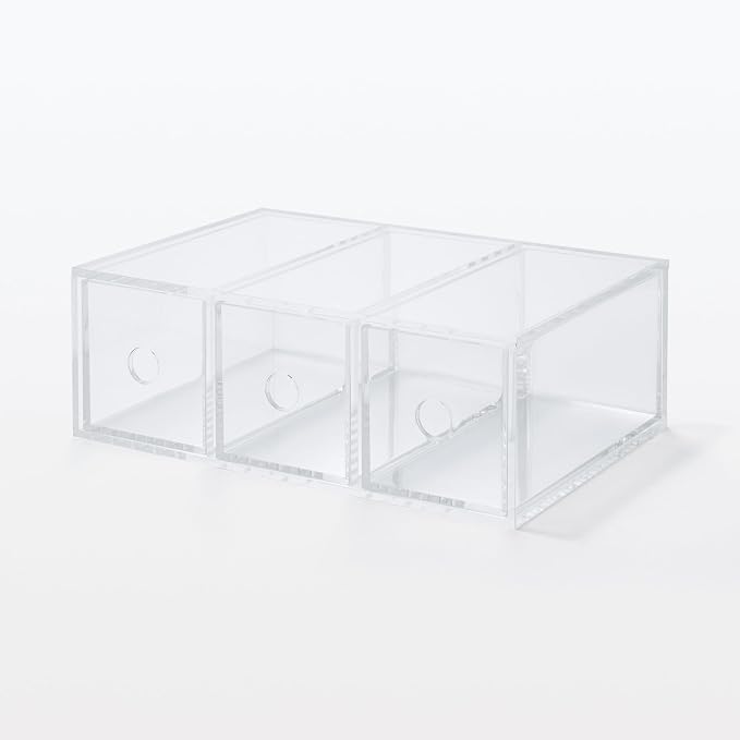 Muji Acrylic 3-Drawer Storage Box, 8.7 cm Width x 17 cm Depth x 25.2 cm Height - Image 6