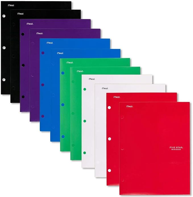 Five Star 4 Pocket Paper Folders, Assorted Colors, 12 Pack (52150) by FiveStar