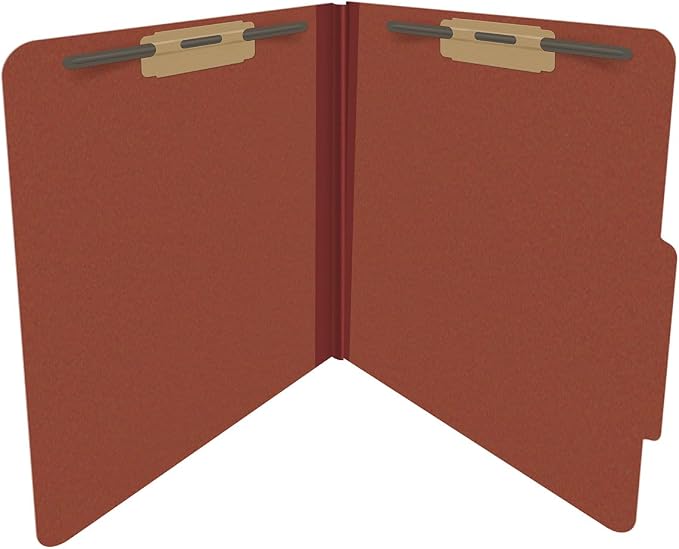 25 Pt. Pressboard Classification Folders, 2/5 Cut ROC Top Tab, Letter Size, No Dividers, Brick Red (Box of 25) - Image 4