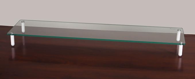 Kantek Extra-Wide Glass Monitor Riser with 8mm Tempered Glass Platform and 60-Pound Capacity, Clear Glass (MS380), 3.3" x 39.4" x 10.2" - Image 5