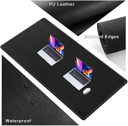 CENNBIE Leather Desk Pad Large, 55.1" x 27.5" Desk Mat Protector (Black) - Image 3
