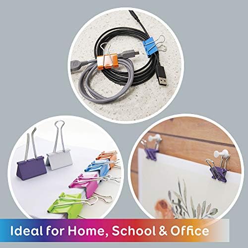BAZIC Binder Clips Assorted Size & Color, Small Medium Large Paper Clamps Paper Clip, Paperclips for Office Home (12/Pack), 144-Packs - Image 3