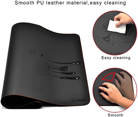 ZORESYN Large PU Leather Desk Pads Black, 35.4"x15.8" - Image 5