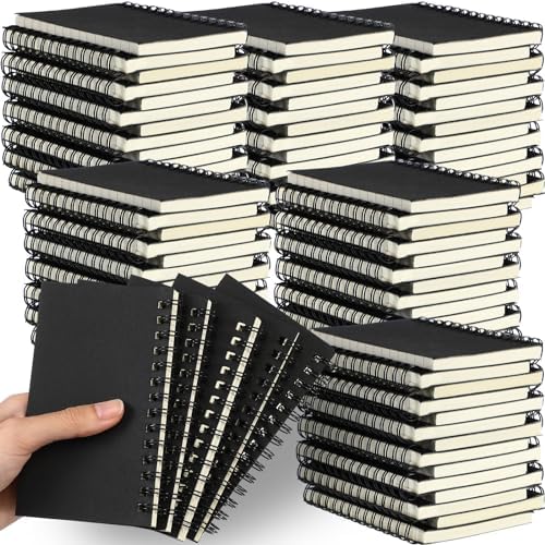 Jutom 150 Pcs Small Spiral Notebook Memo Pad 3x5, Black by Jutom