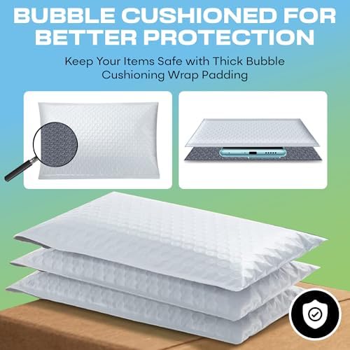 Arctic White Bubble Mailers 12x15 Self Seal Poly Padded Envelopes, 50 Pack - Image 6