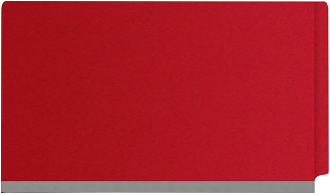 Ecom Folders End Tab Pressboard Classification Folders | Legal Size 25 Pt Stock with 2 Dividers and 2" Tyvek Expansion | Medical, Legal & Office Records Organizer | Deep Red, Box of 10 - Image 3