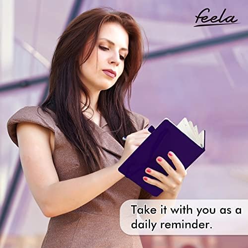 feela 12 Pack Notebooks Journals Bulk, Hardcover Notebook Classic Ruled Journal Set with Pen Holder for School Business Work Travel Writing, with 12 Black Pens, 120 GSM, 5.1”x8.3”, A5, Purple - Image 6