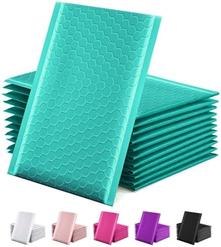 GSSUSA 100 Pack Bubble Mailers 6x10 Inches Teal Padded Envelopes Shipping by GSSUSA