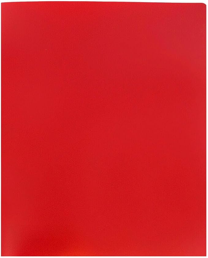 JAM PAPER Heavy Duty Plastic 2 Pocket Extra Tough School Folders - Red - Bulk 48/Pack - Image 4