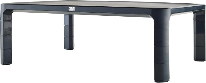 3M Adjustable Computer Monitor Stand, 16 in x 12 in x 13.6 in | Height Adjustable Monitor Riser For Desk, Office, Home With Underneath Storage Space, No Skid by Unknown