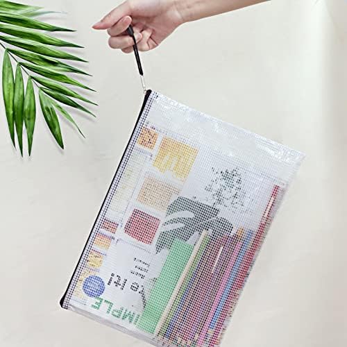EOOUT 56pcs Mesh Zipper Pouch Zipper Bag, Durable Pouches for Organization Puzzle Storage, Letter Size, A4 Size, for Office Supplies - Image 6