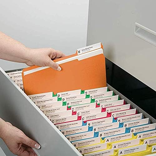 Smead Hanging File Folder Kit, Letter Size, Set of 24 Hanging File Folders and 24 Top Tab File Folders, Assorted Colors (Red, Yellow, Blue, Green) - Image 4