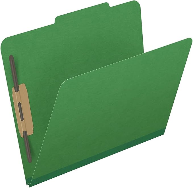 25 Pt. Pressboard Classification Folders, 2/5 Cut ROC Top Tab, Letter Size, No Dividers, Moss Green (Box of 25) - Image 2