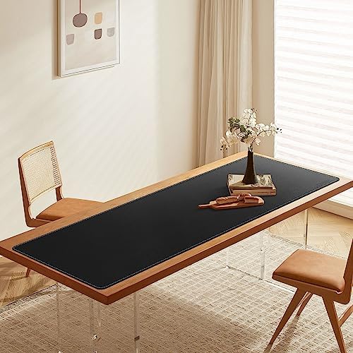 CENNBIE Leather Desk Mat Large, 63" x 19.6" Desk Pad Protector(Black) - Image 5