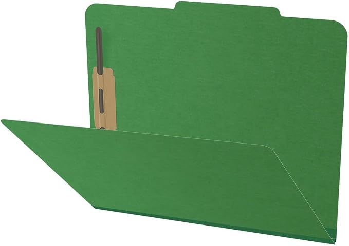 25 Pt. Pressboard Classification Folders, 2/5 Cut ROC Top Tab, Letter Size, No Dividers, Moss Green (Box of 25) by Ecom+Folders