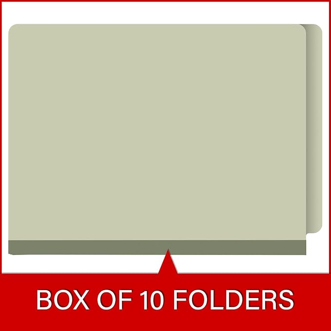 25 Pt. Pressboard Classification Folders, Full Cut End Tab, Letter Size, No Dividers, Green (Box of 25) - Image 6