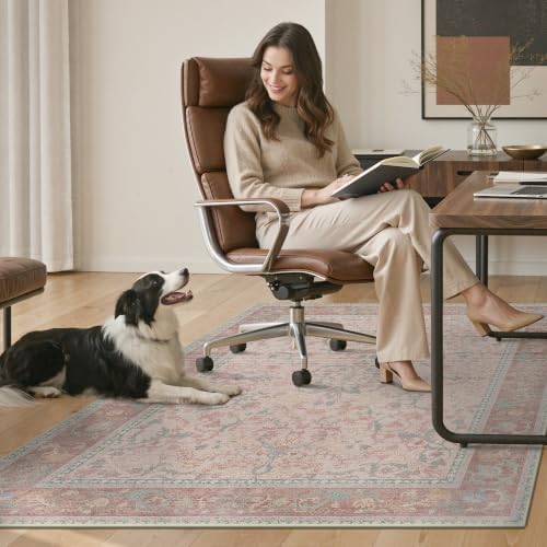36"x48" Office Chair Mat for Hardwood Floor, Non-Slip Washable Pink - Image 7