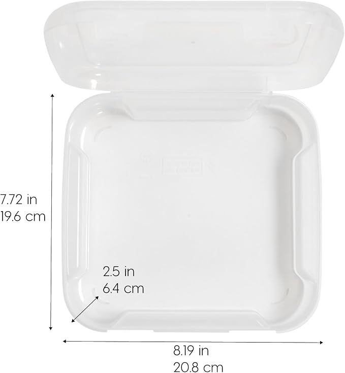 IRIS USA Scrapbook Case |Made in USA| Fits 6"x6" - Thick (8-Pack) - Clear | Portable Plastic Organizers with Built-In Handles for Small Paper, Art, Craft Supplies & Photos - Image 2