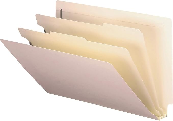 Smead Pressboard End Tab Classification File Folder, 2 Dividers, 2" Expansion, Legal Size, Manila, 10 per Box (29835) by SMEAD
