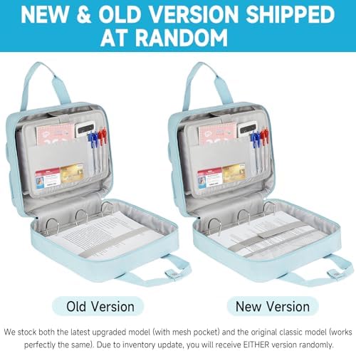 Zipper Binder 3 Ring, 700 Sheets Capacity, Binder 3 Inch with Shoulder Strap Fits 13 Inch Laptop for School and Office,Blue - Image 2