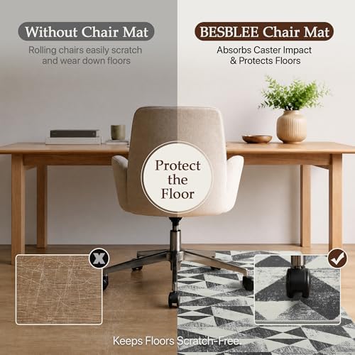 48"x60" Office Chair Mat for Hardwood Floor, Non-Slip Brushed Quartz - Image 6