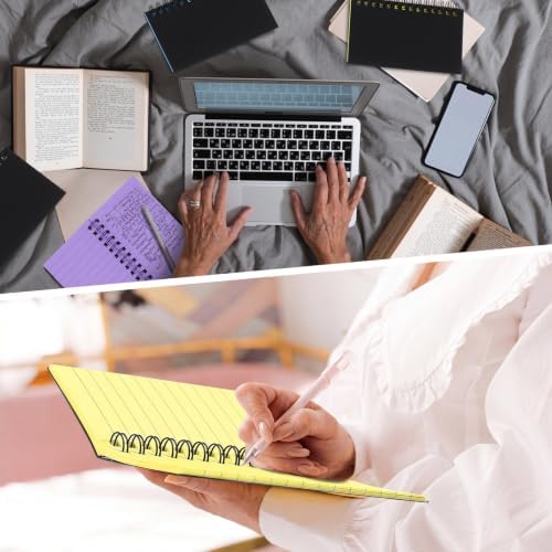 Jutom 10 Pcs Small Spiral Notebook Memo Pad 3x5, Black Cover 5 Color Page - Image 6